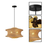 18” Bulb light black, rattan kitchen lighting  metal, rattan paper pendant light