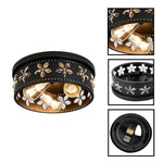 3-Light bulb light metal ceiling light black ceiling mount flush light