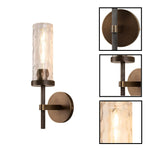 Modern wall light glass brass vanity light fixtures bronze indoor wall sconce