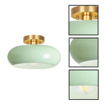1 light hallway lighting fixture glass metal gold metal ceiling lamp milk green bulb light