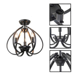 3 light ceiling light metal light bulb black gold light fixture