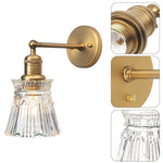 1-Light Industrial light fixture gold kitchen light  glass, metal wall light