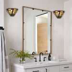 1-Light Vintage wall sconce black hallway lights glass, metal kitchen lights