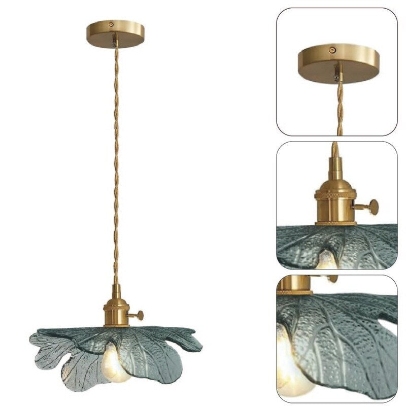 1-Light light fixture dark green kitchen light Brass, glass pendant light