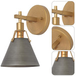 1-Light light fixture dark silver, gold living room lights metal wall sconces