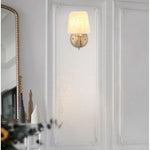 1 Pack Modern sconce light gold hallway lights metal & linen light fixture