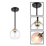 2-pack globe hanging lights metal glass kitchen island gold black pendant fixtures