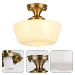 12” Light fixture milk white ceiling lighting glass, metal kitchen lights