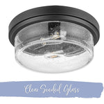 13 Inch Round Flush Mount ceiling lamp seeded glass ceiling light with bronze finish