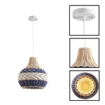 3-Pack lighting pendant lights rattan hangable light blue white light fixture