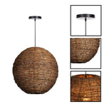 19.65” Light bulb coffee light fixture metal, rattan hallway light