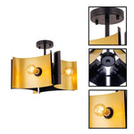 4-Light ceiling light metal flush mount black gold light fixtures