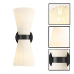 2 Light lighting and fixtures matte black wall sconce glass, metal wall lighting