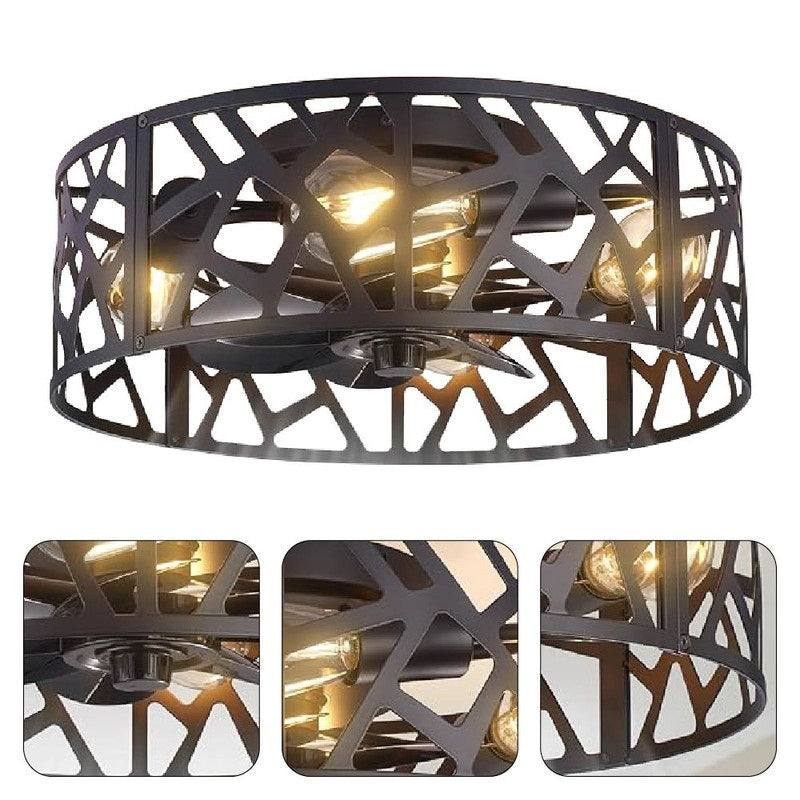 18 Inch caged light fixture black flush mount lights metal ceiling light