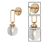 1-Light wall sconce metal glass bulb light gold wall lighting