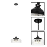 3-light farmhouse pendant metal adjustable black kitchen island light
