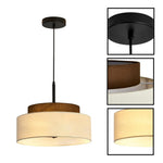 13 inch dining room light iron fabric Chandelier light black bronze pendant light