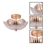 Modern bulb light glass light fixture gold bedroom light