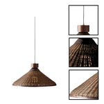 Hand-woven pendant light bamboo ceiling lamp brown bamboo chandelier