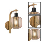 Modern light bulb glass metal wall light gold living room light
