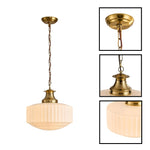 1-light mid century metal glass vintage chandelier white pendant light fixture