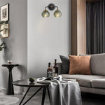 2- Lights vanity lights black, green, gold wall lights  glass, metal sconce light