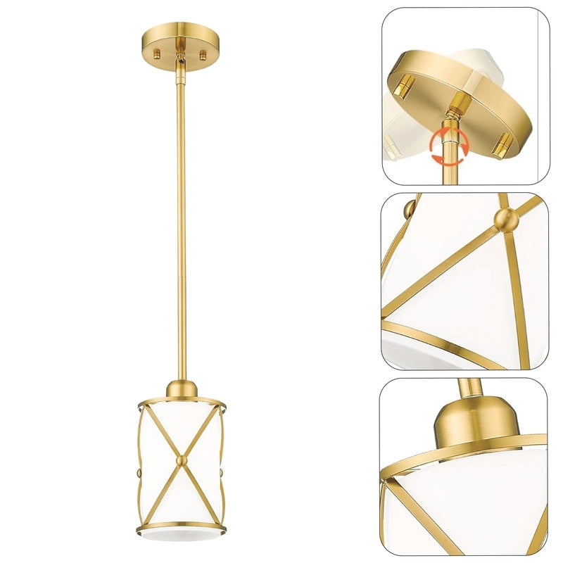 2- Pack pendant light gold kitchen lights  iron, glass dining room light