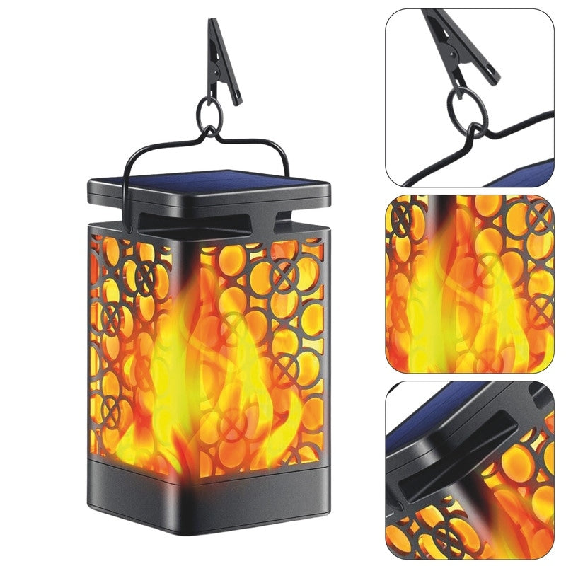 2 Pack solar light  black garden light plastic hanging light