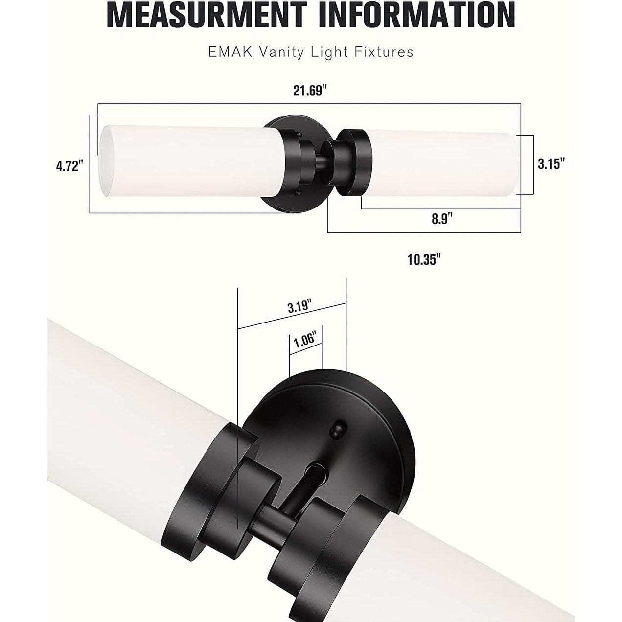 2 light black vanity wall light modern wall sconces with milk glass shade