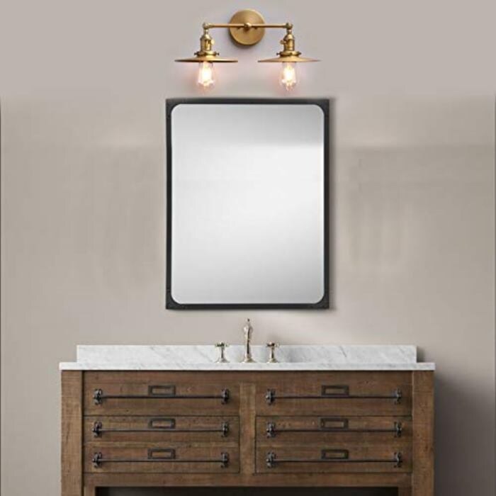 2 light industrial antique wall sconce