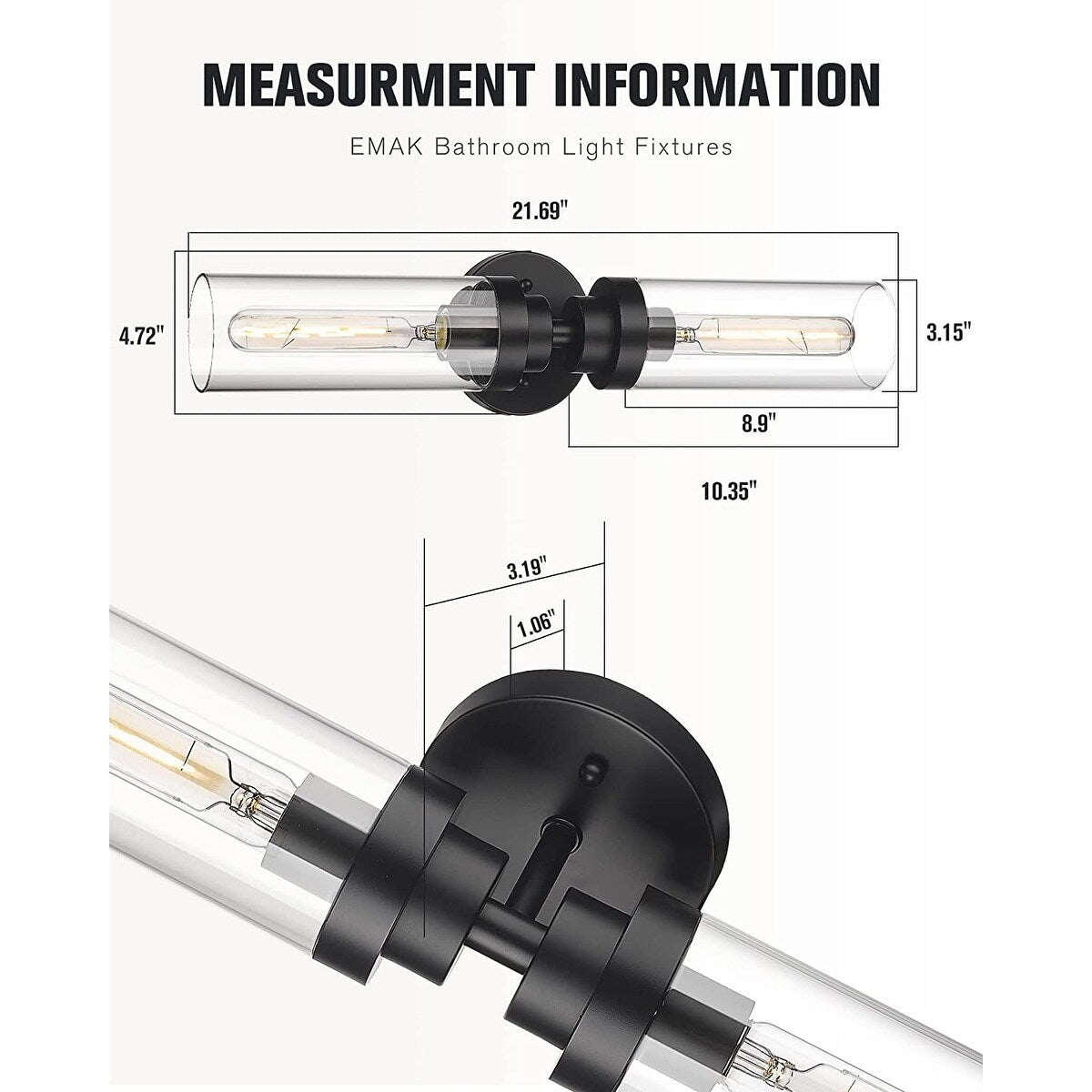 2 light industrial wall sconce farmhouse wall light fixture glass wall lamp
