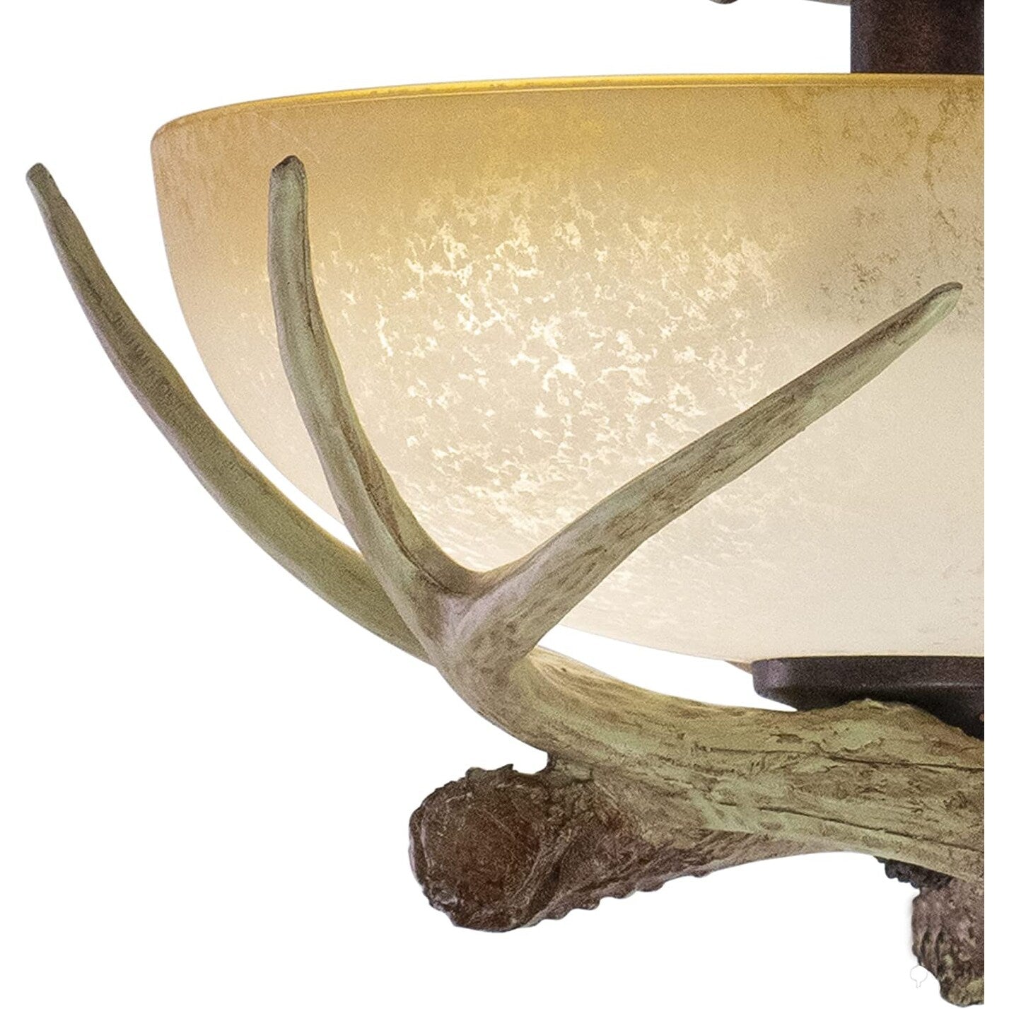 2 light rust antler ceiling light fixture classical semi flush ceiling lamp kit