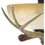 2 light rust antler ceiling light fixture classical semi flush ceiling lamp kit