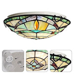 2-lights ceiling lights blue hall light glass flush mount light