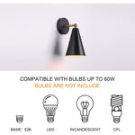 2 pack  wall sconce light fixture farmhouse  arm swing wall light