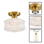 9.1 inch light fixtures metal glass ceiling lamp gold bulb light