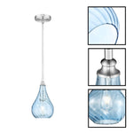 2 Pack kitchen island metal glass pendant light white blue farmhouse lighting