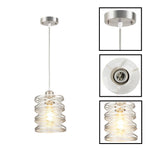 Modern kitchen island glass metal ceiling lighting silver hanging pendant