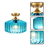 11 Inch ceiling lamp glass flush mount ceiling fixture blue light fixture