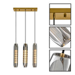 3 light led light glass metal light fixture ‎matte black gold kitchen light