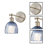 2 pack wall sconce iron glass light fixture grey blue wall lights