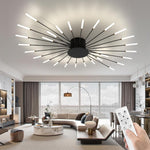 28 light Modern LED ceiling lamp with remote control acrylic semi flush mount lighting with 3 Color/3000-6500K