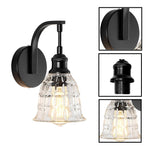 E26 bulb light black wall sconce metal bathroom light