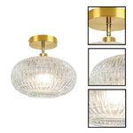 1-light ceiling light metal glass semi flush mount gold light fixtures