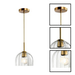 Modern dome chandelier glass hanging light gold pendant fixture