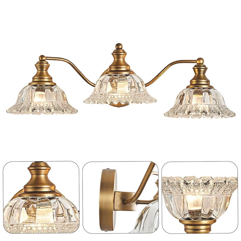 3- Lights fixture  light gold vanity light brass bathroom light