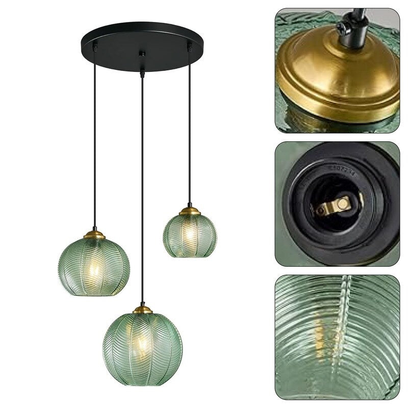 3 Different sizes pendant lamp fixture green island lights glass, metal pendant lights