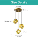 3 Light pendant lights gold island lights glass, metal drop lights
