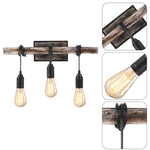 3 Lights vanity lights wood bathroom lights wood, metal wall lights