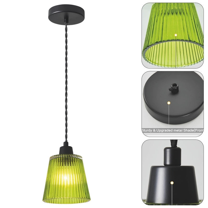 3-Pack pendant lights green kitchen lights glass, metal island lights